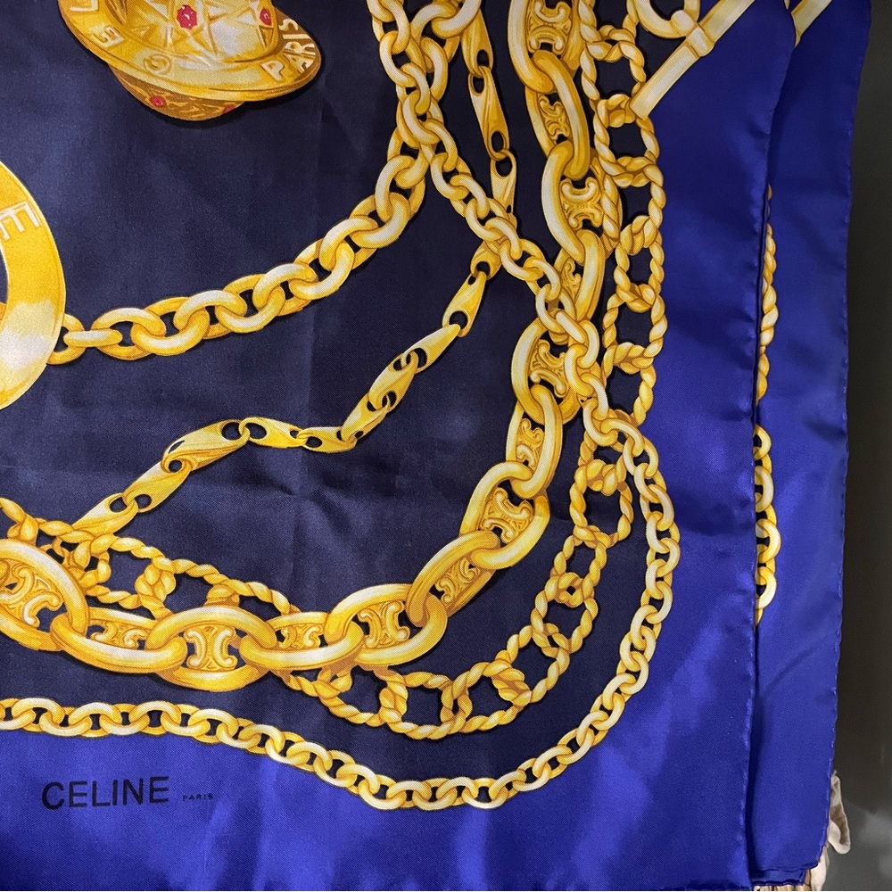 Celine  and Gold Chain Pattern Scarf
